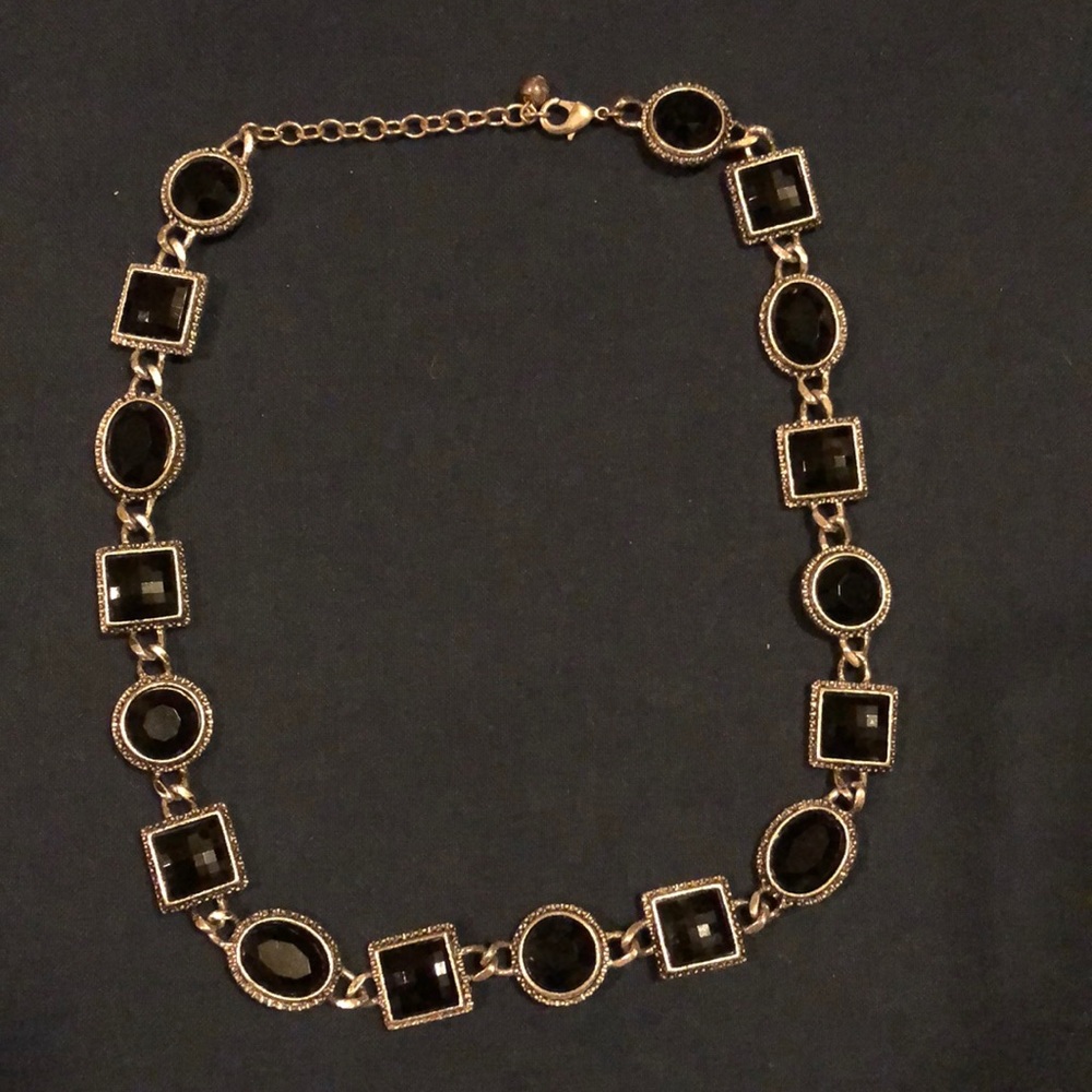 Black and silver statement necklace